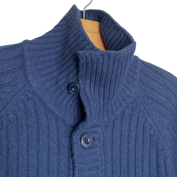 AG Adriano Goldschmied Cardigan Sweater Mens M Blue Ribbed Elbow Patch Wool NEW - Picture 5 of 10